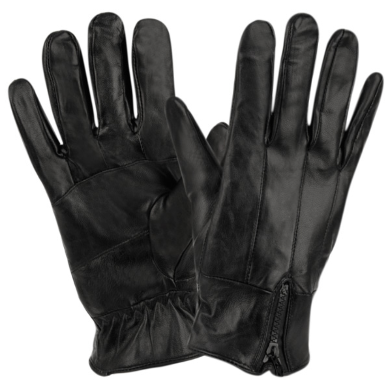 Men's Genuine Leather Glove 3M with Zipper Cuff &Fleece lining L2371