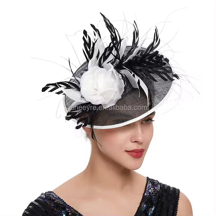 Women's Sinamay Tow Tone Fascinators With Feather 65556
