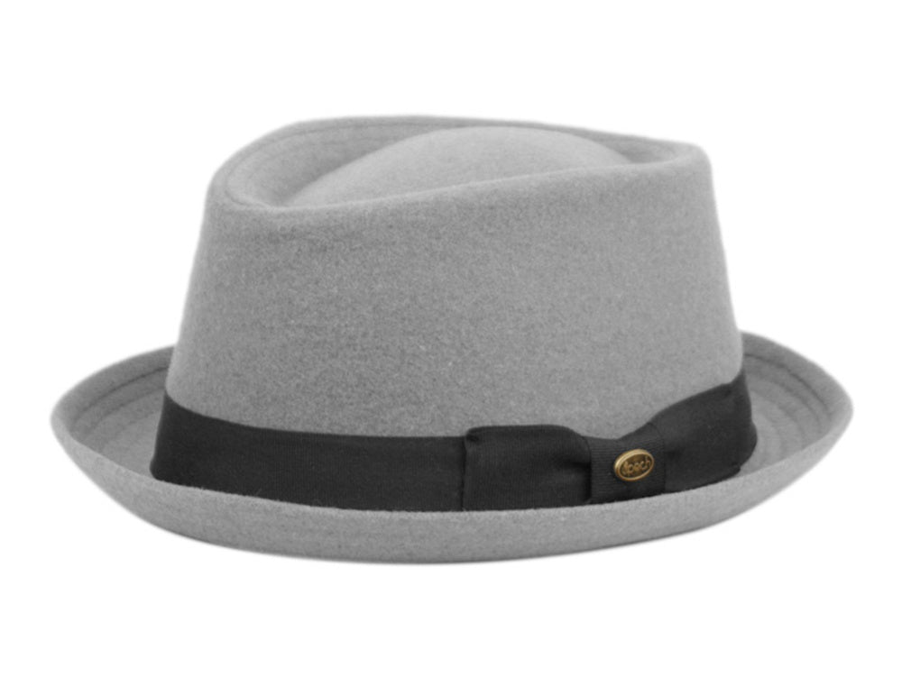 Diamond Shape Men's 100% Wool Felt Fall Winter Spring Brim Fedora with Band L2292