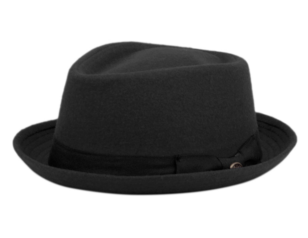 Diamond Shape Men's 100% Wool Felt Fall Winter Spring Brim Fedora with Band L2292