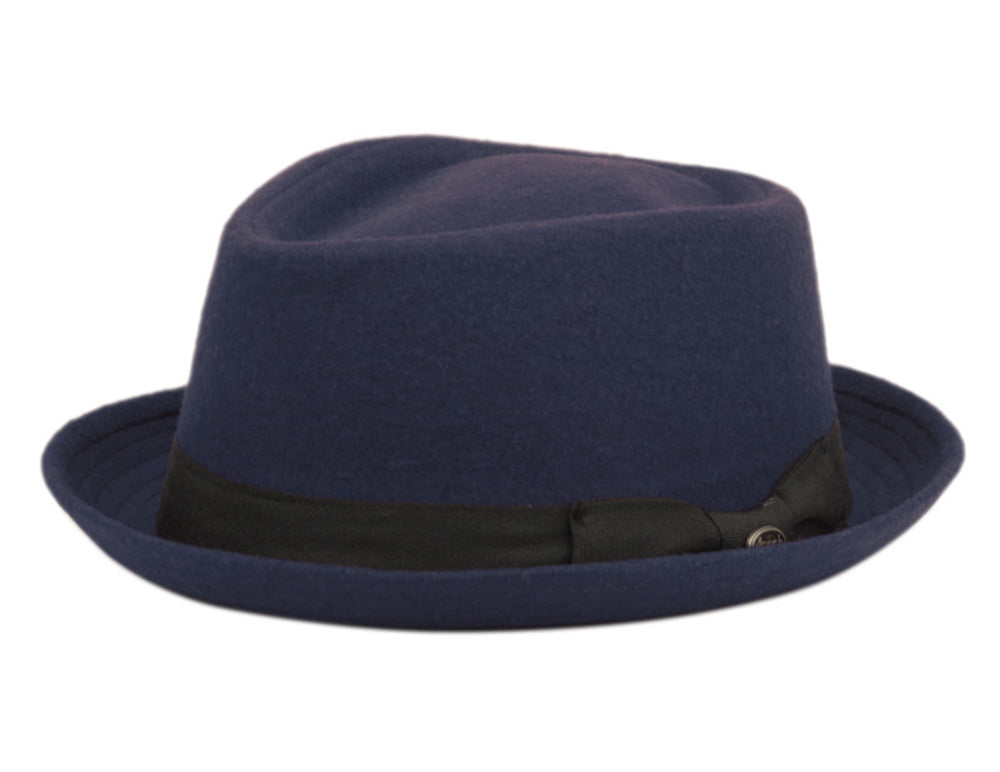 Diamond Shape Men's 100% Wool Felt Fall Winter Spring Brim Fedora with Band L2292