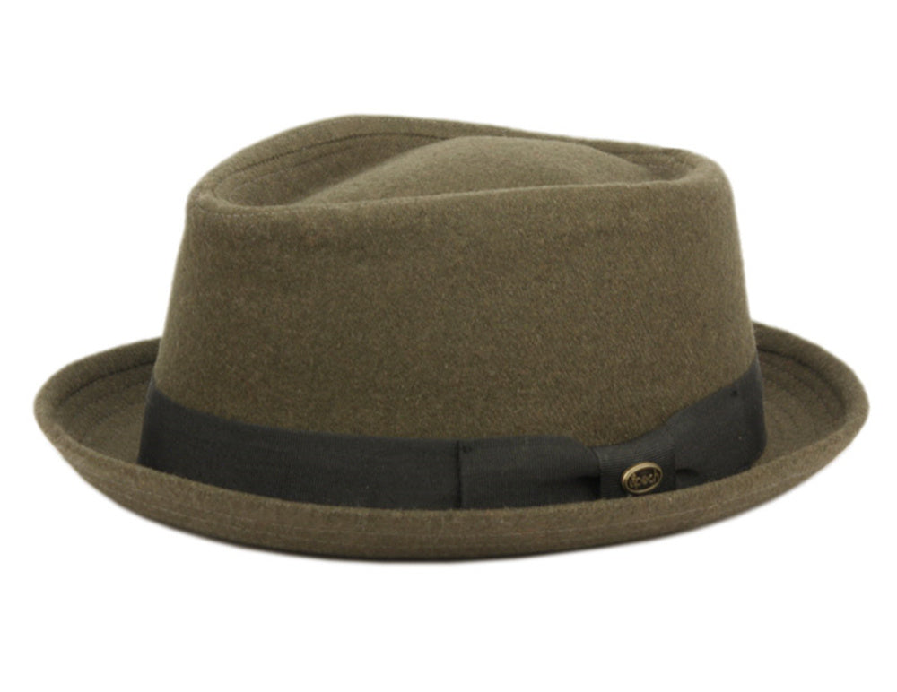 Diamond Shape Men's 100% Wool Felt Fall Winter Spring Brim Fedora with Band L2292
