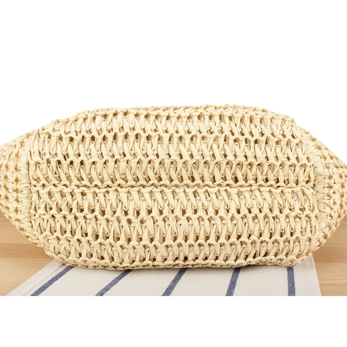 Women's Woven Basket Straw Beach Bag with 3 Pocket