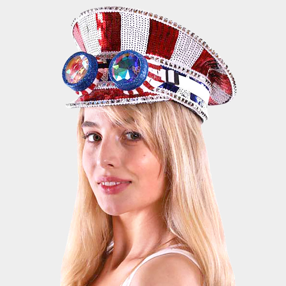 Fisherman Shell Starfish Sequin Sky Goggle Captain Hat