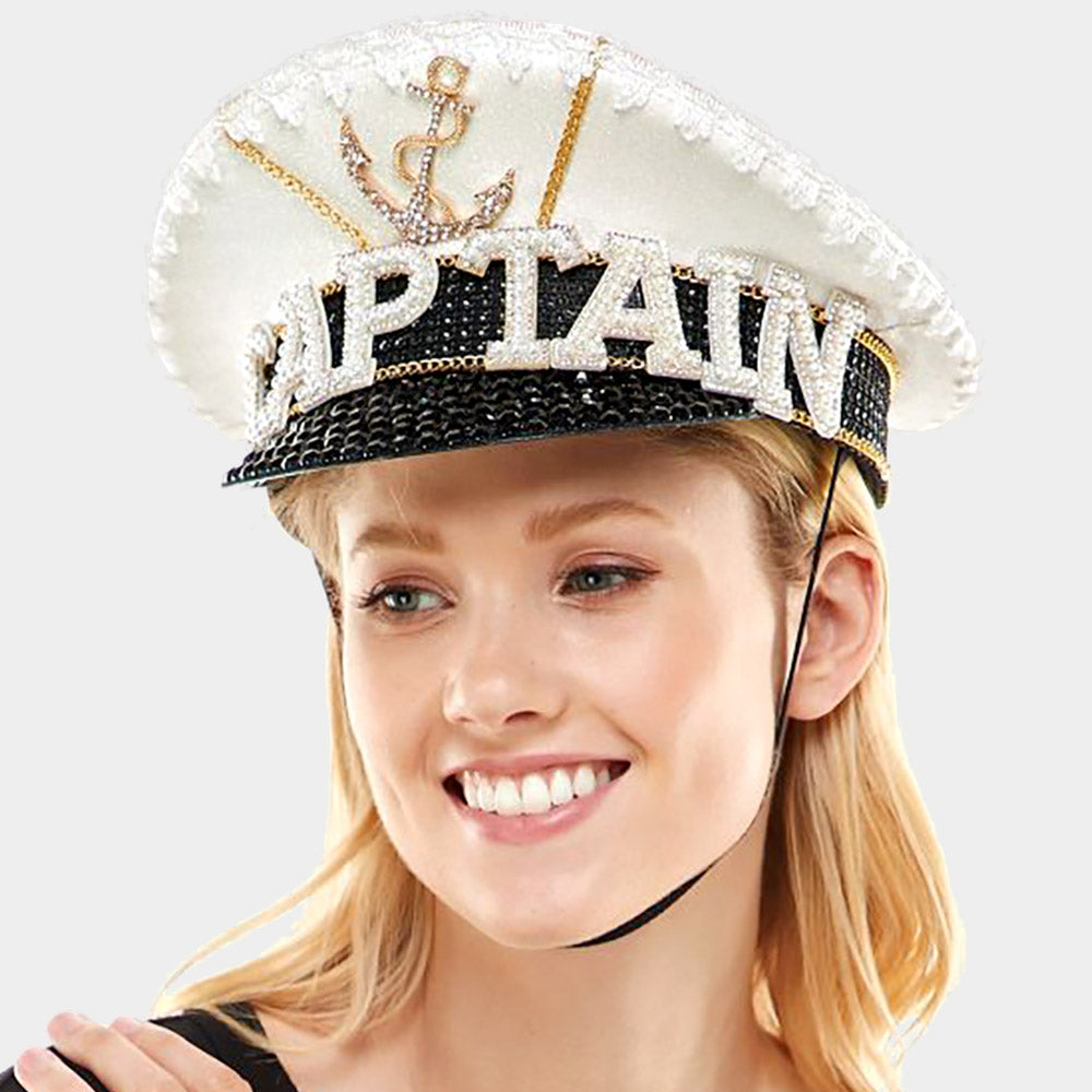 Fisherman Shell Starfish Sequin Sky Goggle Captain Hat