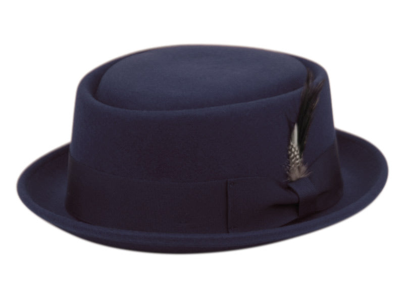 Pork Pie 100% Fine Wool Men's Fall Winter Round Shape Fedora Hats W/Grosgrain Band Bow 09