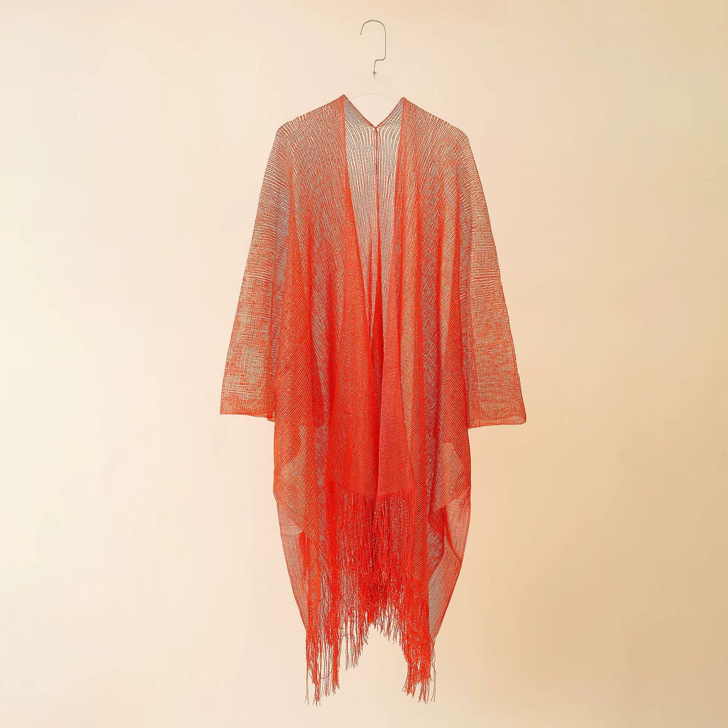 Knitted Cardigan Shawl Cover Up Fishnet Loose Fit