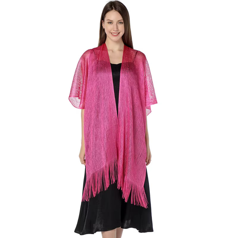 Knitted Cardigan Shawl Cover Up Fishnet Loose Fit