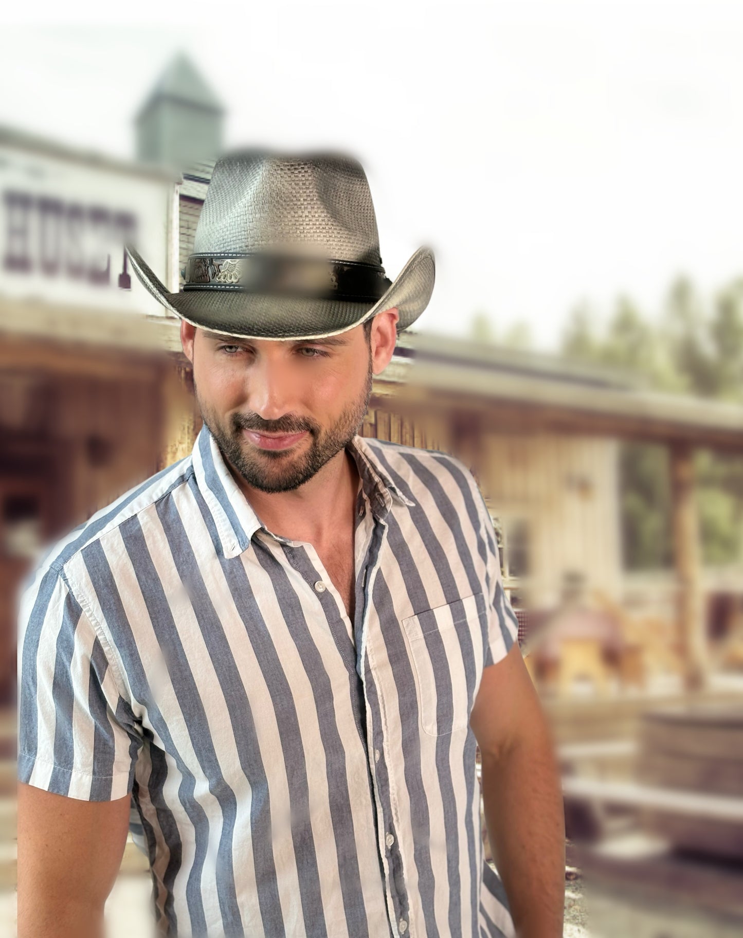 UPF 50+ Sun Protection Two Tone Cowboy Hat Ombre Color with Band 0014