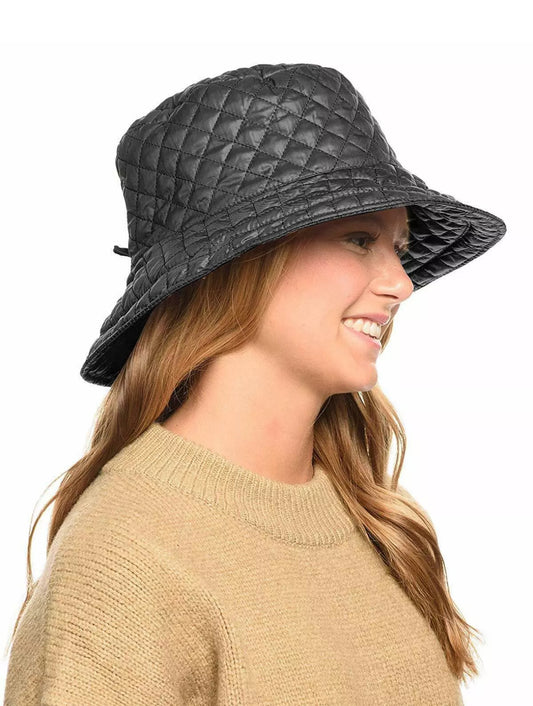 Quilted stitch rain bucket hats