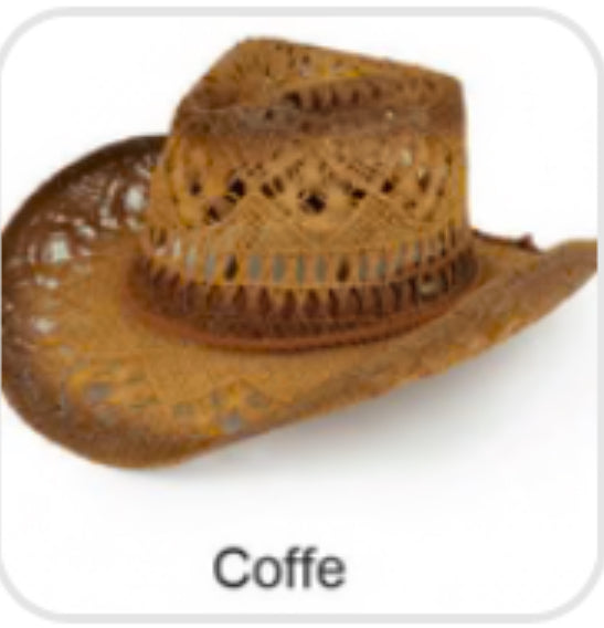 UV 50+ Women's Western Cowboy Cowgirl Paper Straw Braid Hollow Hat L07