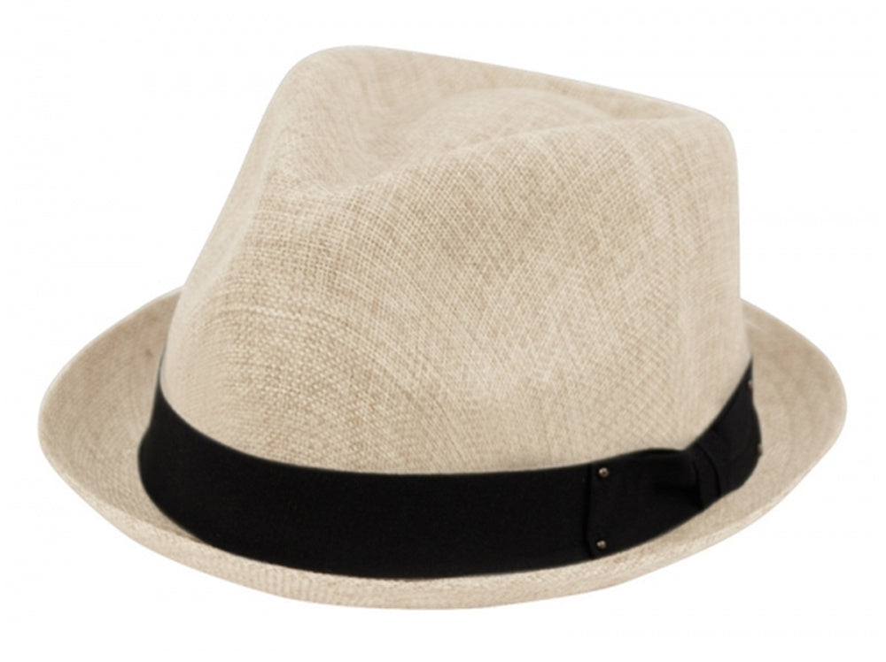 Linen /Cotton Fedora Men's Spring Summer Small Brim Solid Color Light Weight with Fabric Band L0962