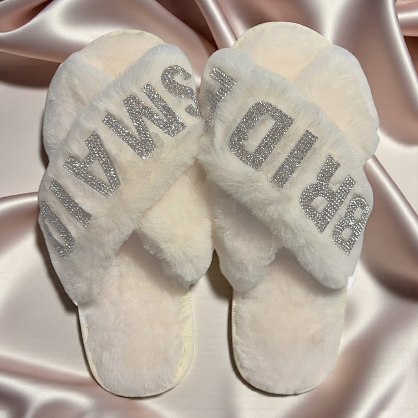 Wedding Fluffy Soft Comfortable Slippers For Bride Bridesmaids Shower