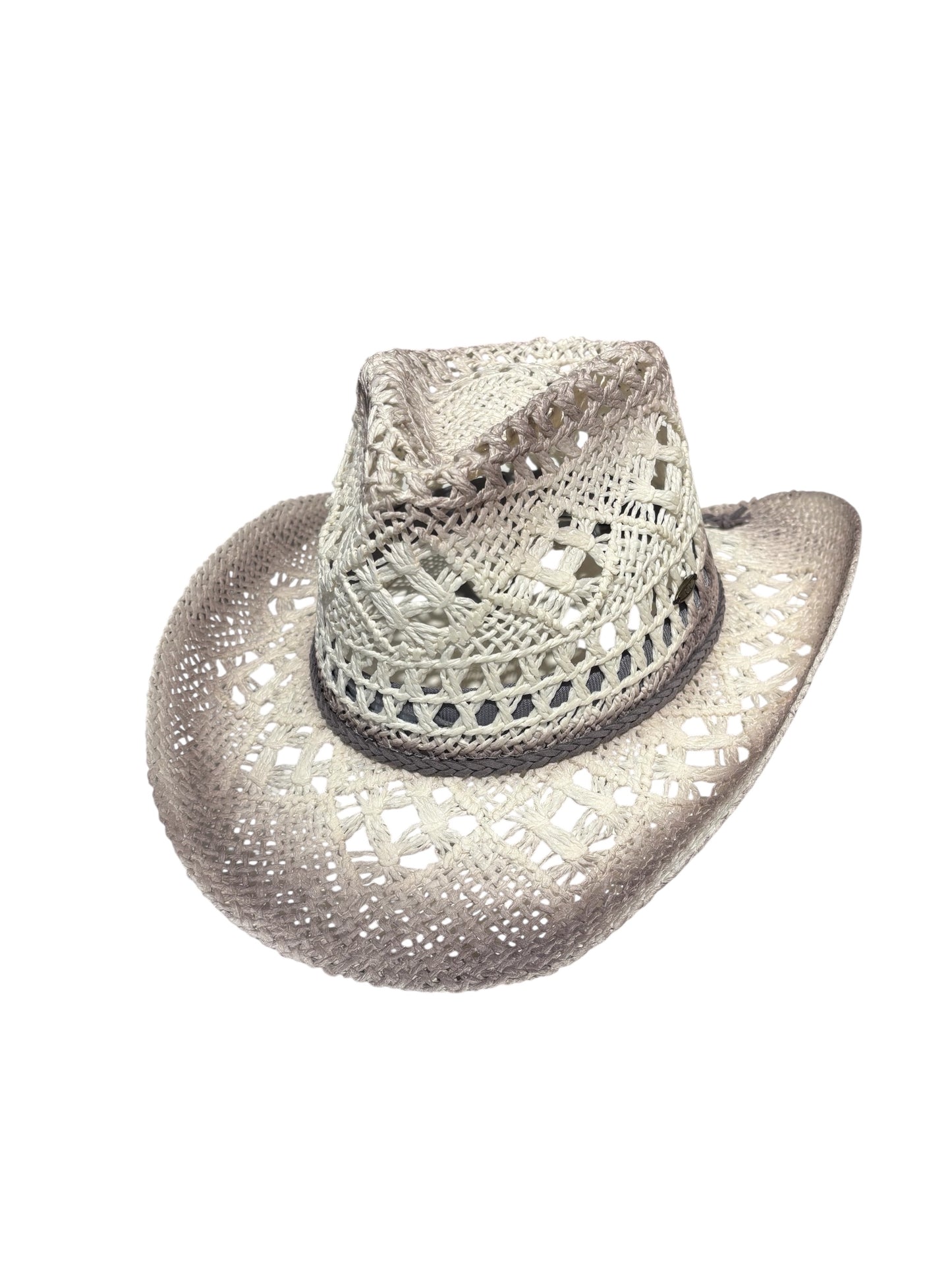 UV 50+ Women's Western Cowboy Cowgirl Paper Straw Braid Hollow Hat L07