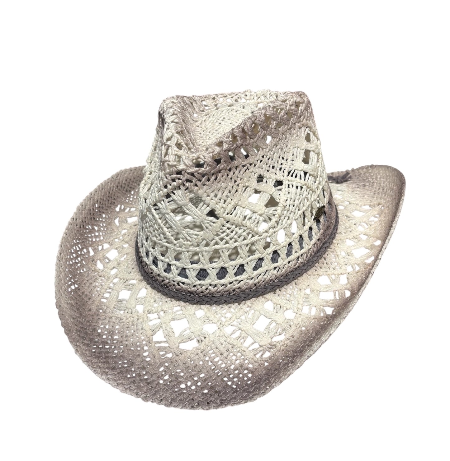 UV 50+ Women's Western Cowboy Cowgirl Paper Straw Braid Hollow Hat L07