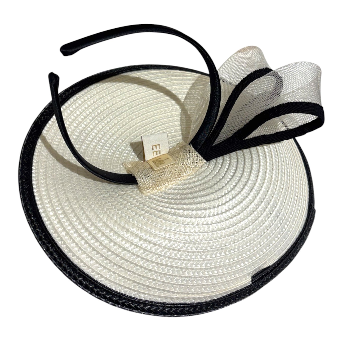 Women's Cute Black & White Fascinator with Trim Headband L6108