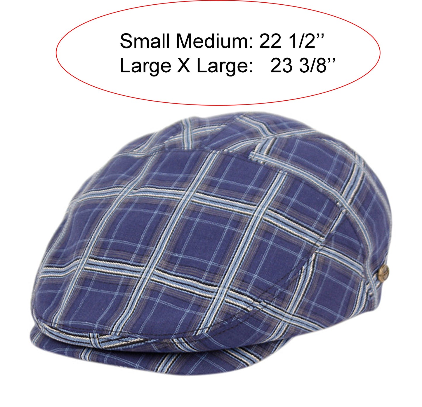 Men's Slim Fit Plaid Cotton Six Panel Plaid Ivy Cap