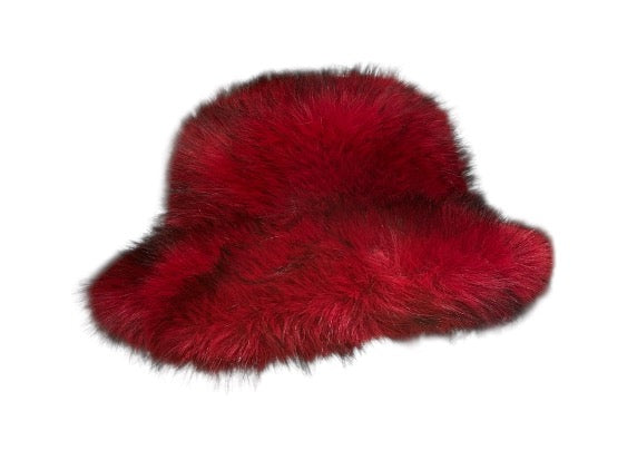 Women's Fuzzy Wide Brim Faux Fur Winter Bucket Hat LF101