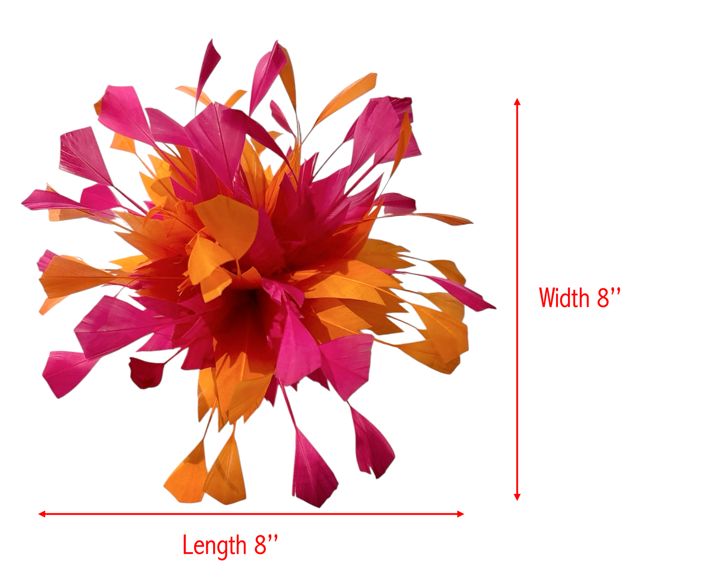 Two-Tone Fine Feather Flowers with Clip
