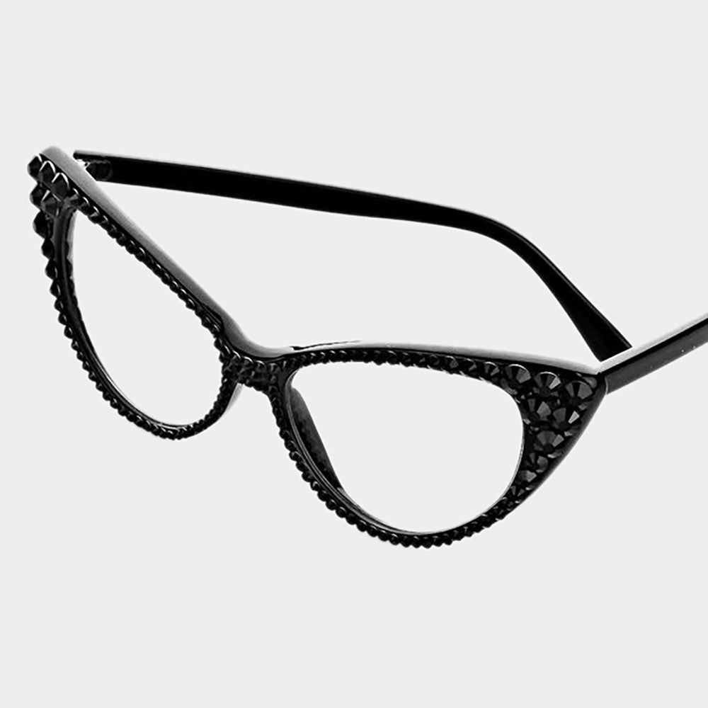 Crystal Cat Eye Sunglasses with UV Protection