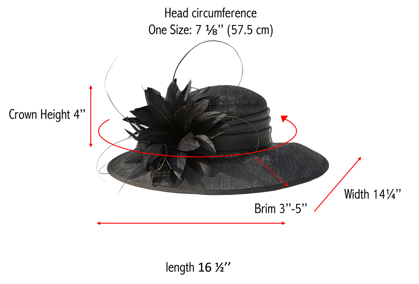 Wider Brim Women's Dressy Fascinator Church Tea Hat L
