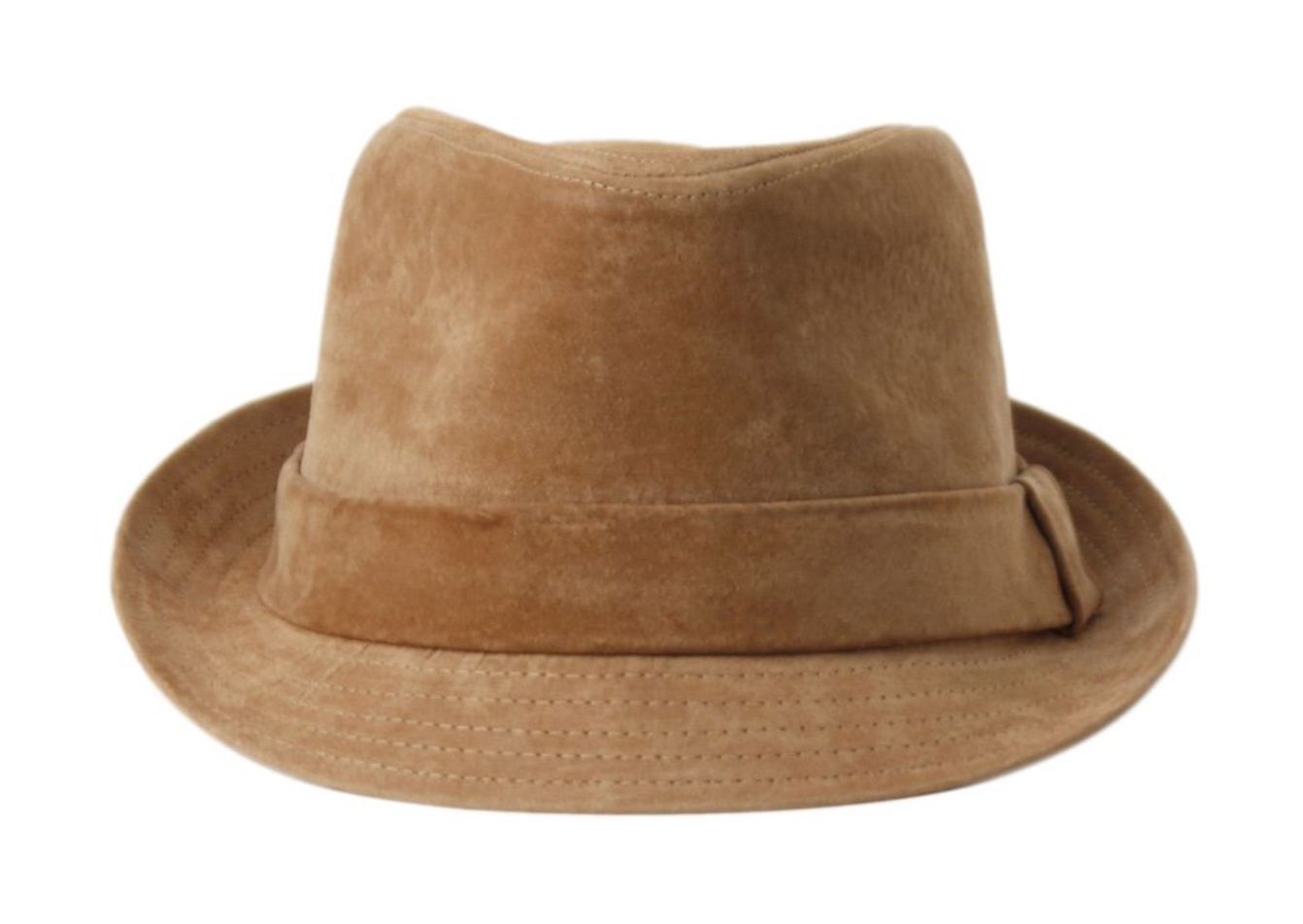 Genuine 100% Suede Leather Fedora with Adjustable Drawstring 7111