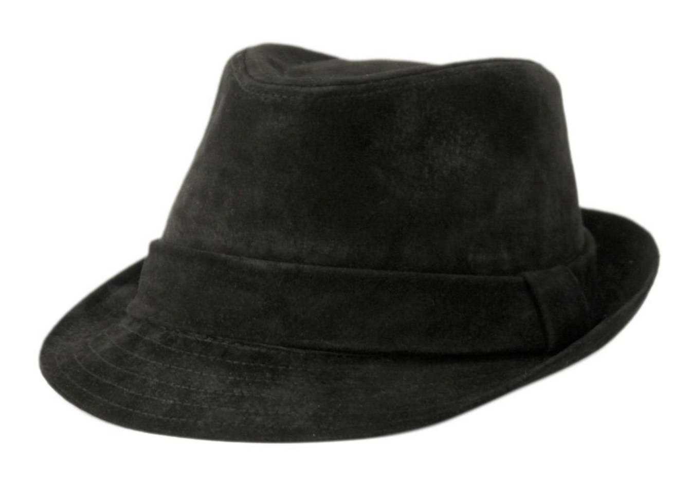 Genuine 100% Suede Leather Fedora with Adjustable Drawstring 7111