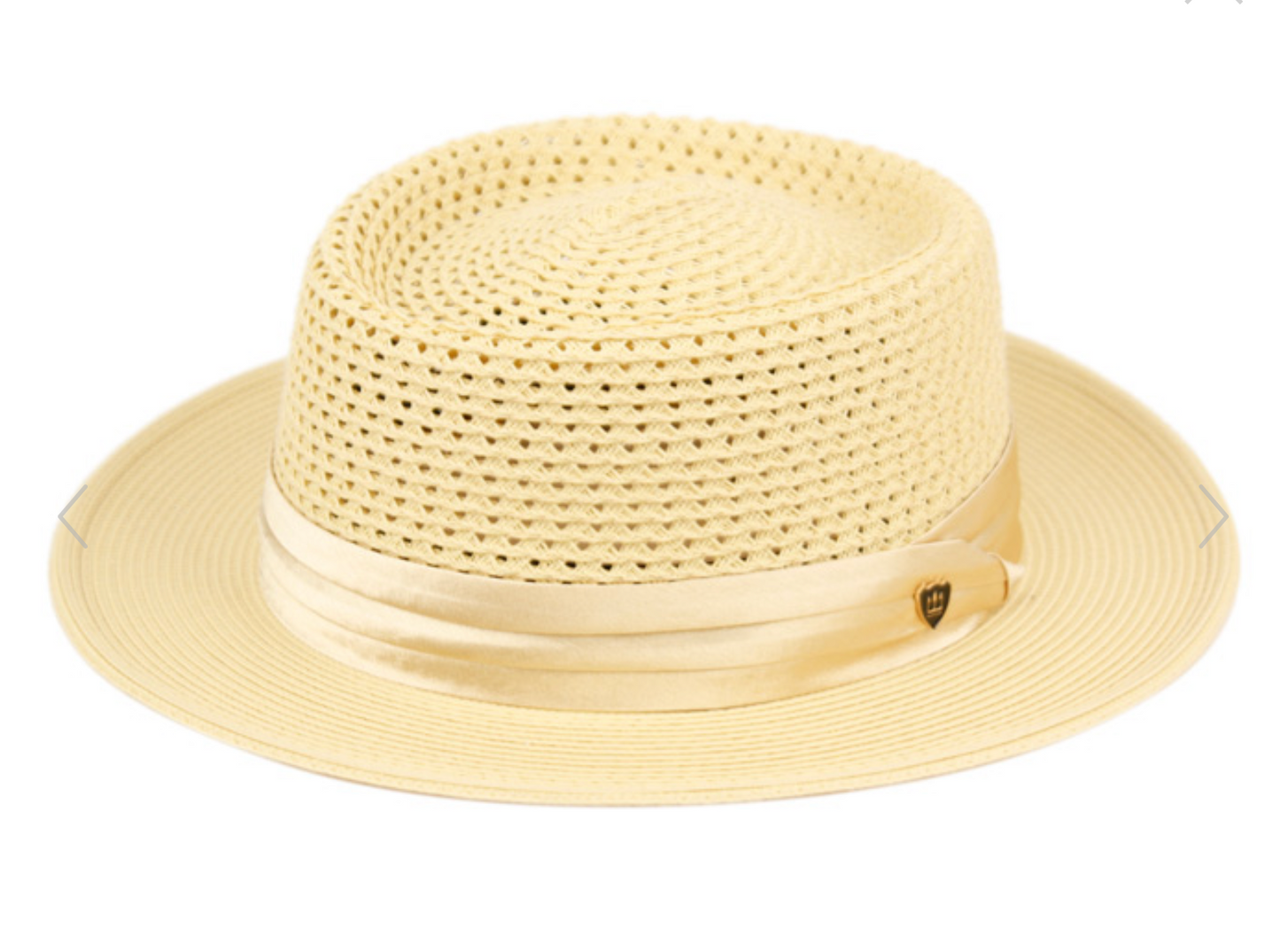 Men's Richman Brothers Polybraid Dress Porkpie Hats With Pleat Silk Band  Size Adjustable String 4005