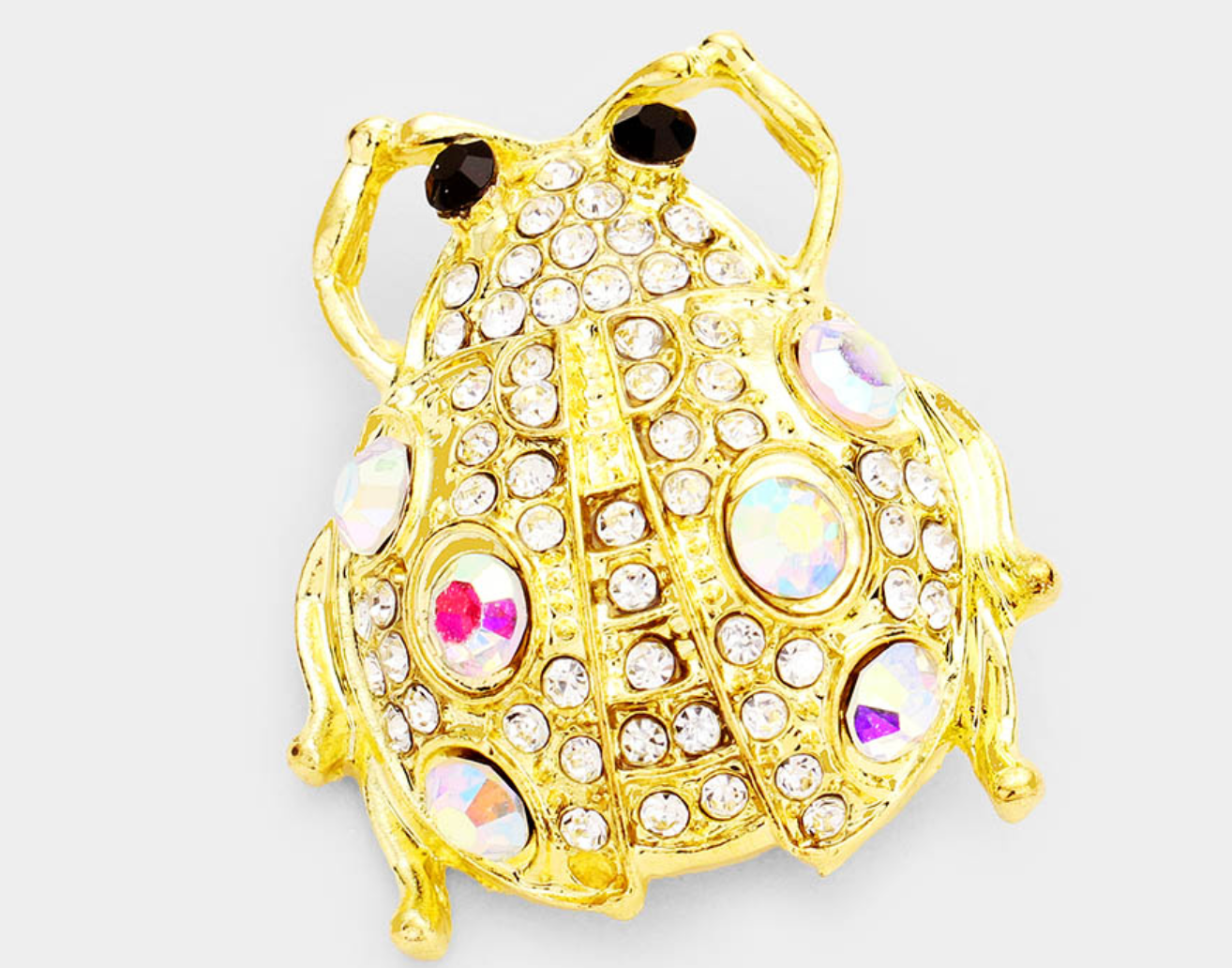 Women's Small Ladybug Rhinestone Brooch