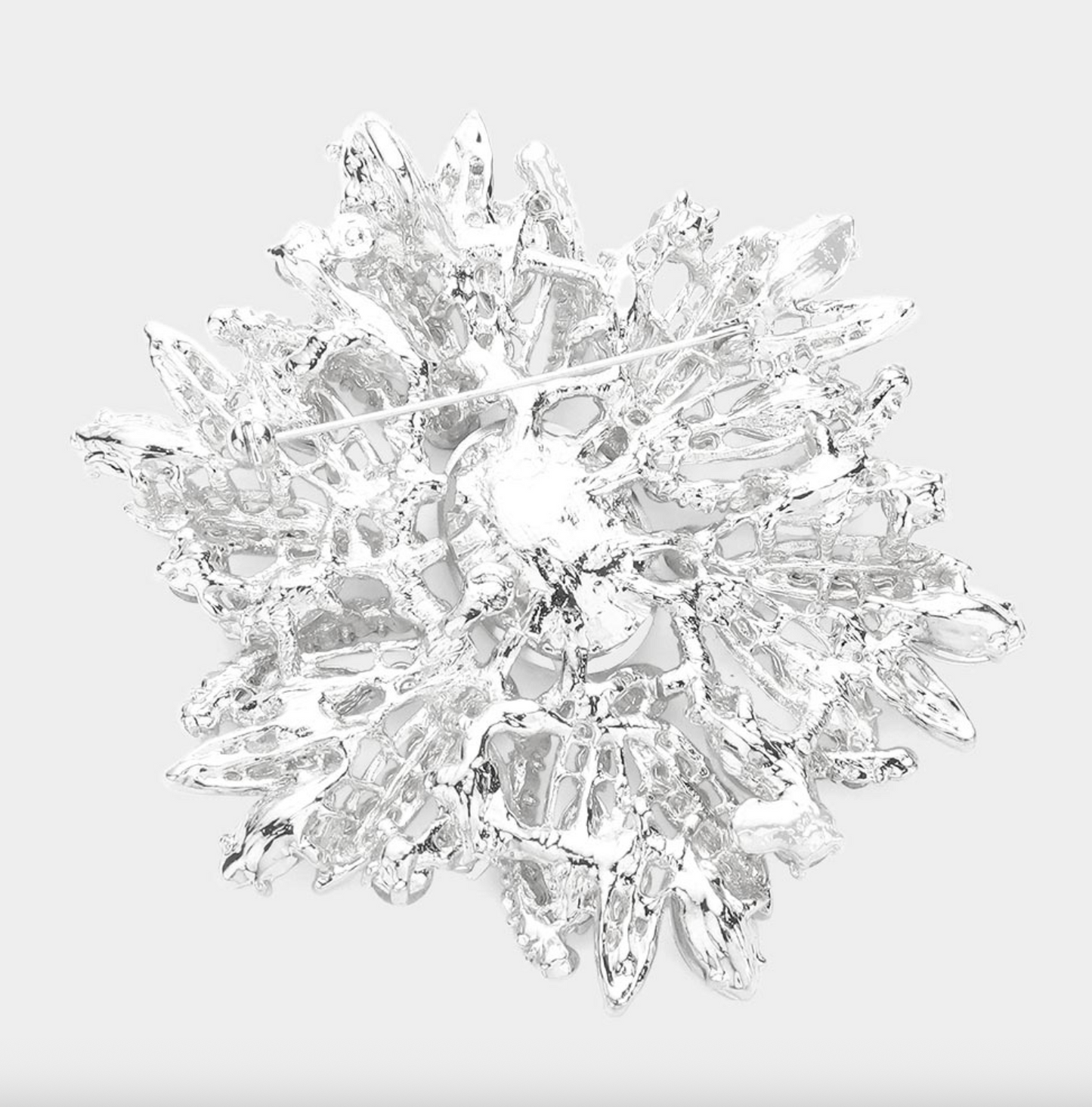 Glass Crystal Flower Brooch Large Size