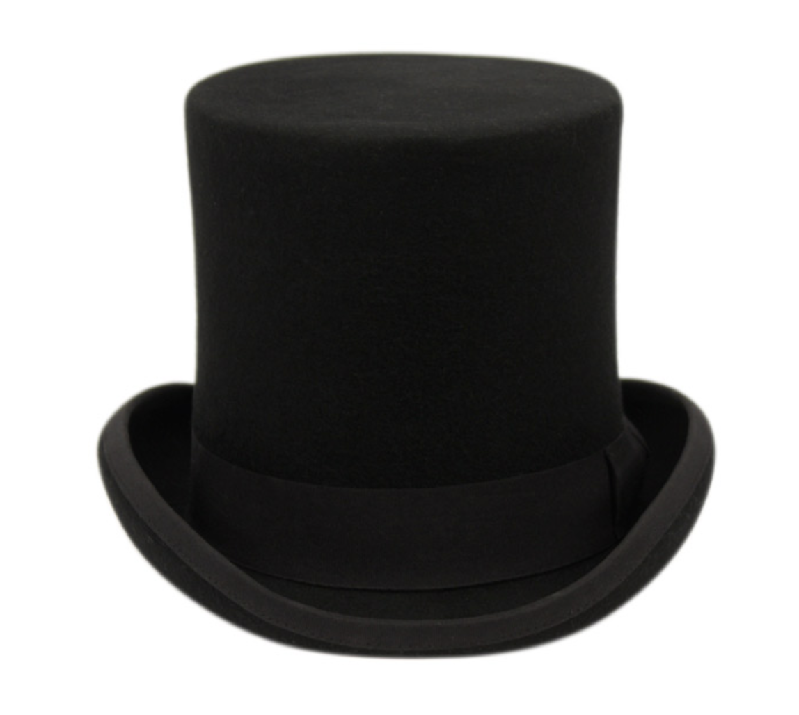 High Crown Top Felt Derby Party Hat And Curled Brim L43