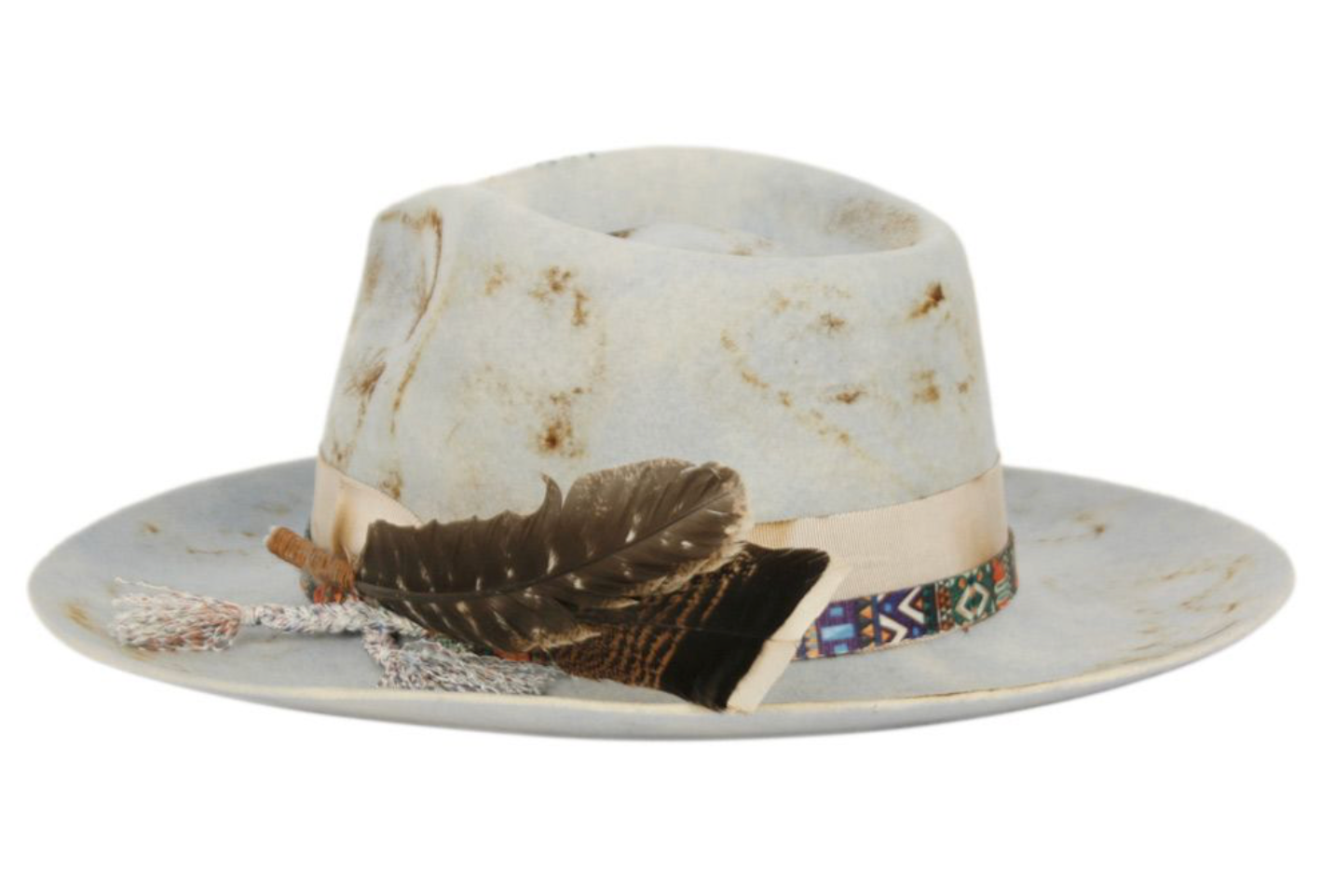 Men's Vintage Style Hard Shape Wide Brim 100% Wool Fedora Hat 6099