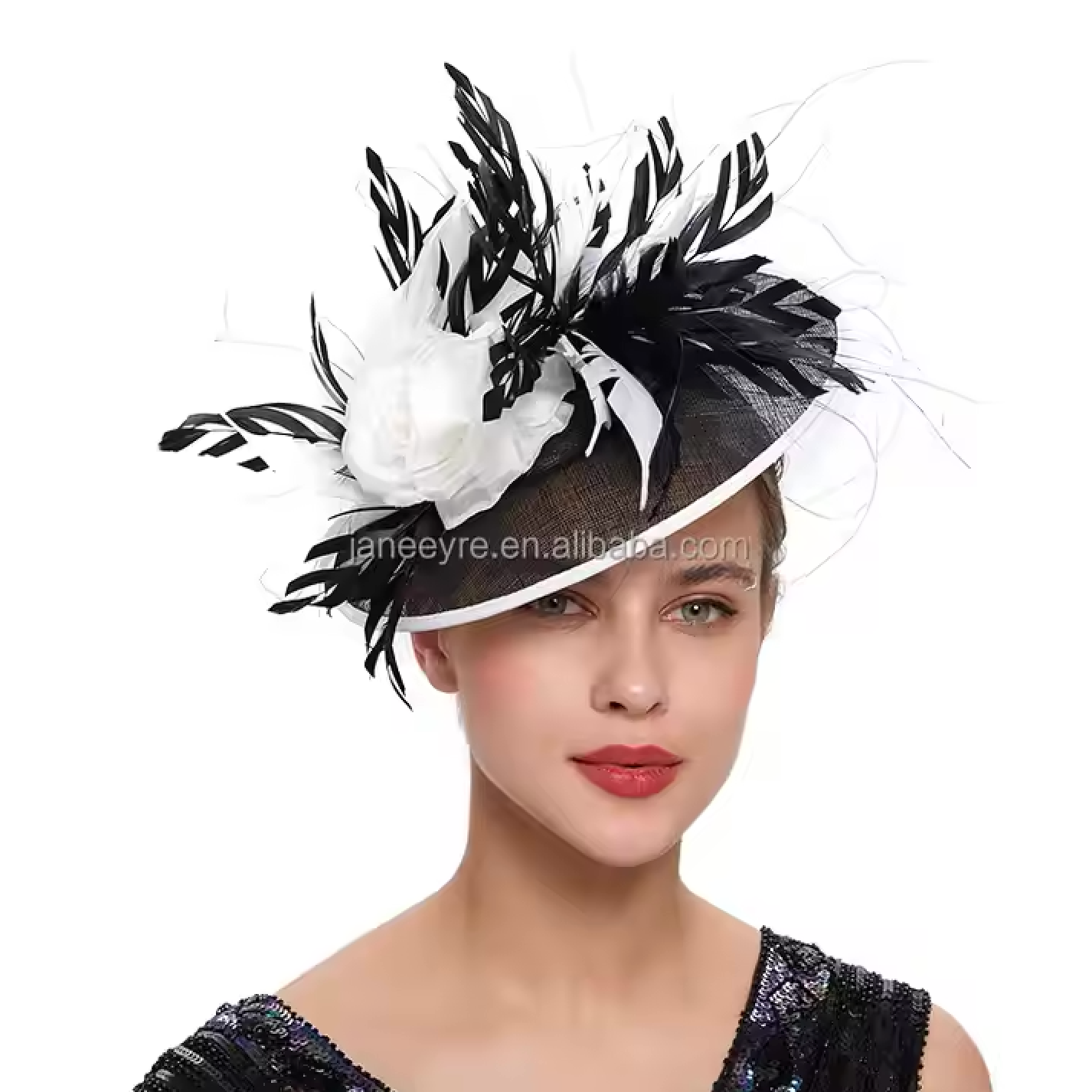 Women's Sinamay Tow Tone Fascinators With Feather 65556