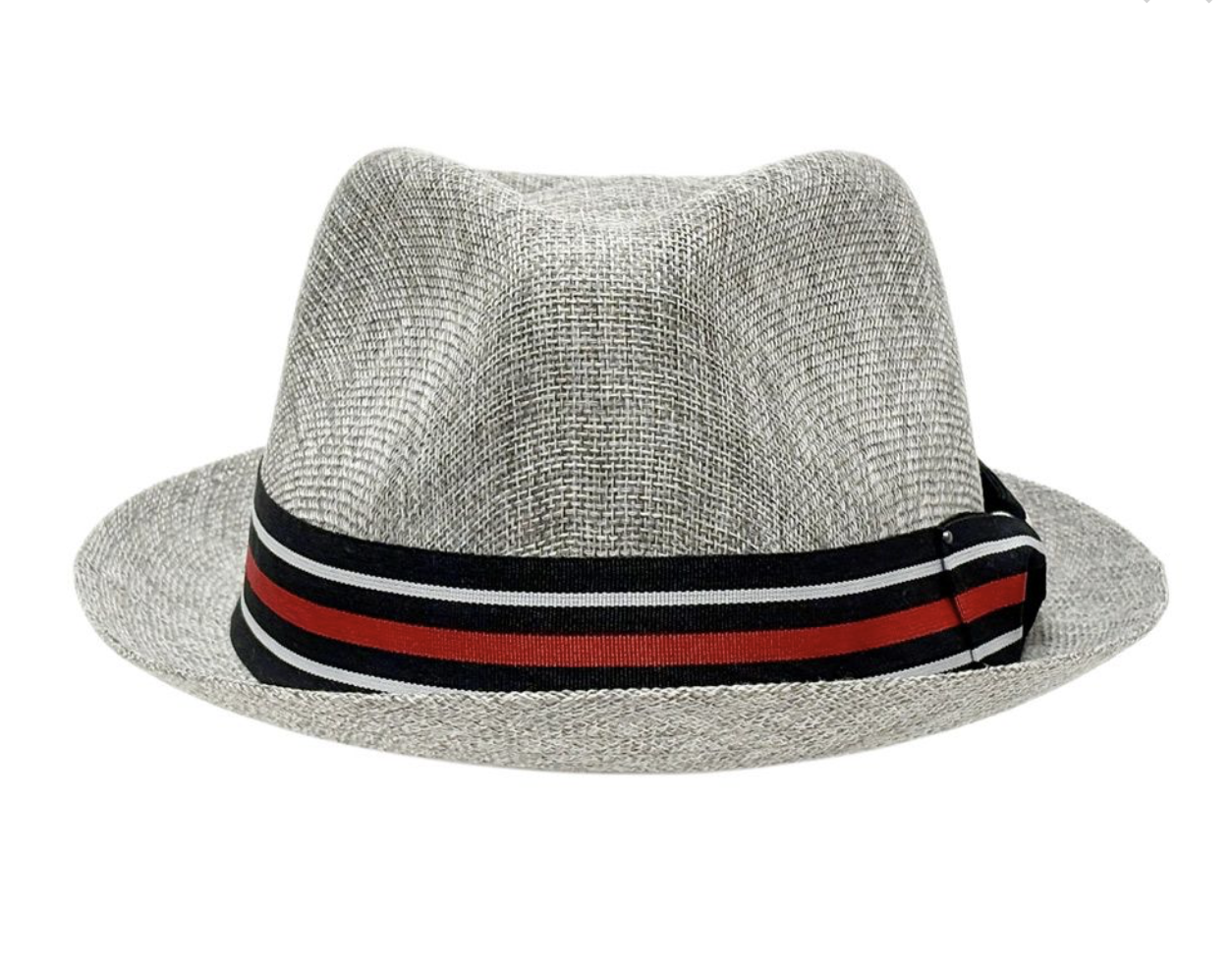 55% Linen 45% Cotton Fedora Men's Spring Summer Small Brim Light Weight with Fabric Band L2261