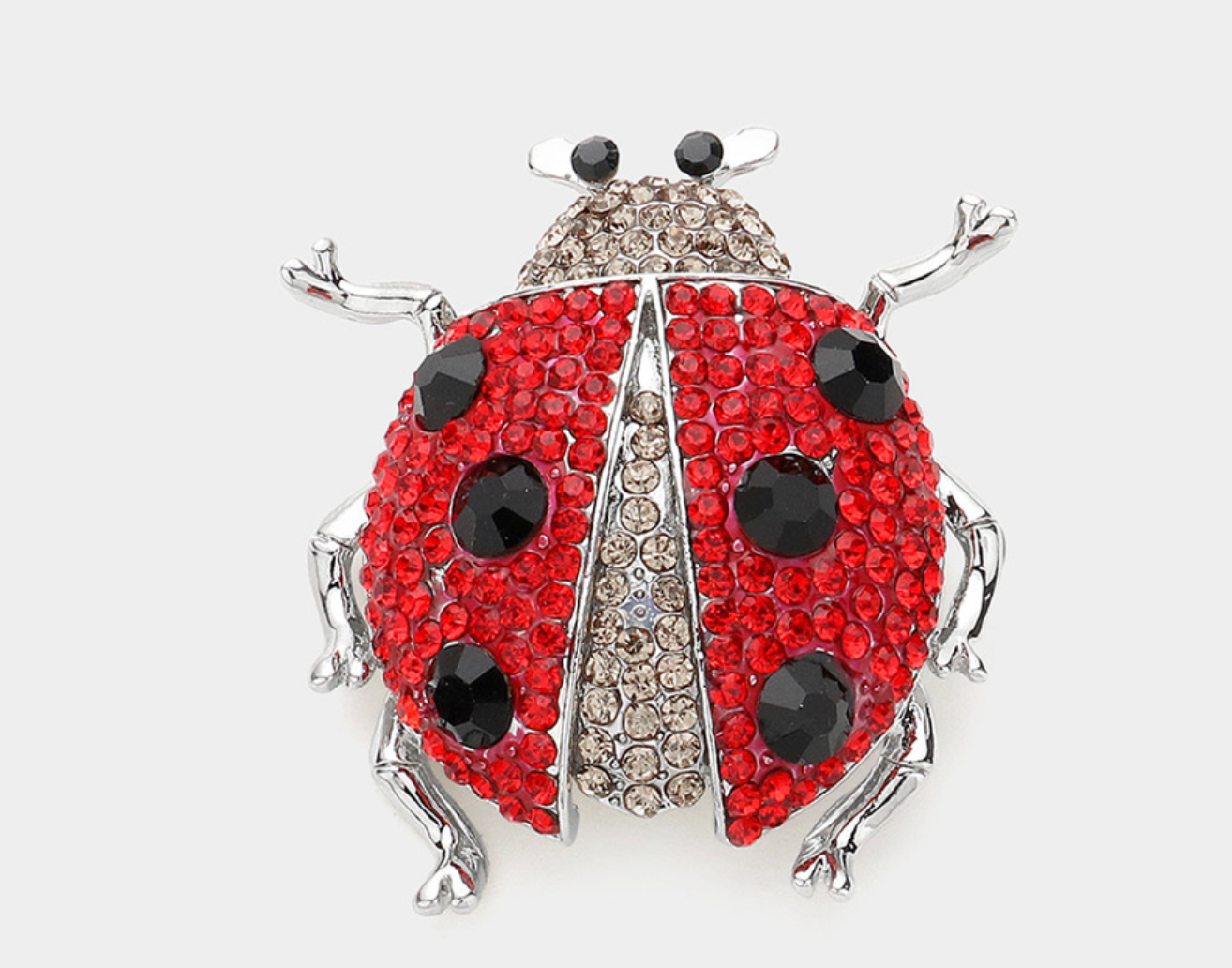 Women's Fashion Classic Fun Ladybug Rhinestone Brooches