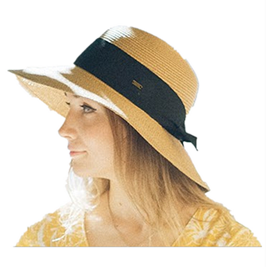 50 UPF-UV Sun Protection Women's Paper Straw Braid Cloche Hats 2916