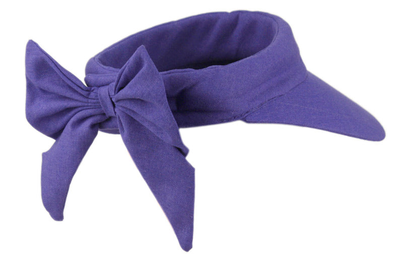 Women's Cotton Solid Color Visor Sun Protection With Back Bow 2722