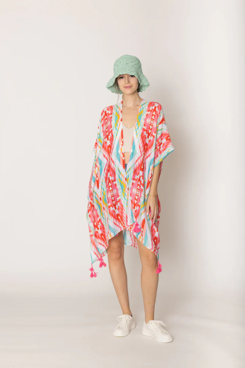 Women's Floral Print Flowy Loose Fit Kimono Summer Beach Top Cover up Light Weight