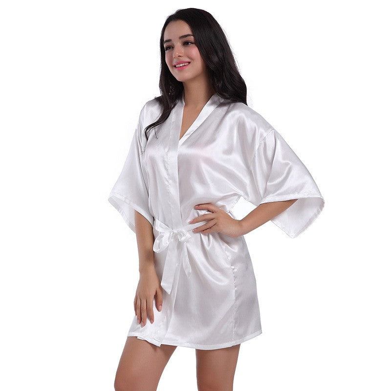 Wedding Satin Robe Thick Bride Shower Party with Rhinestones