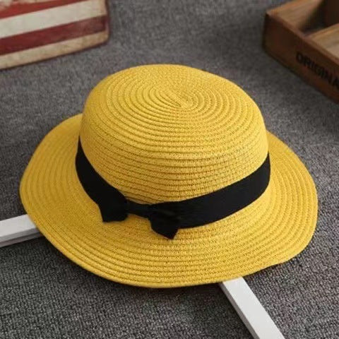 Small Brim Women's Round Flat Top Sun Hat For Spring Summer