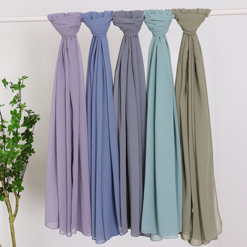 Women's Light Weigh Solid Color Chiffon Scarf Shawl