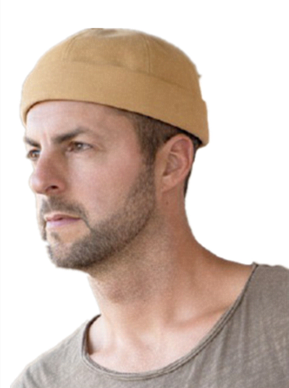 Men's Wool Cuff Short Skull Cap Beanie