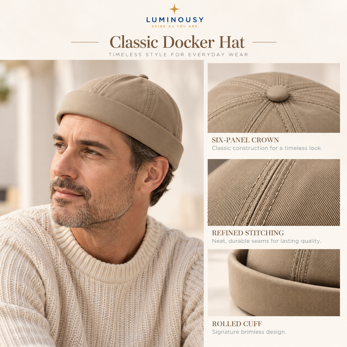 Men's Classic 100% Cotton Docker Cap L59