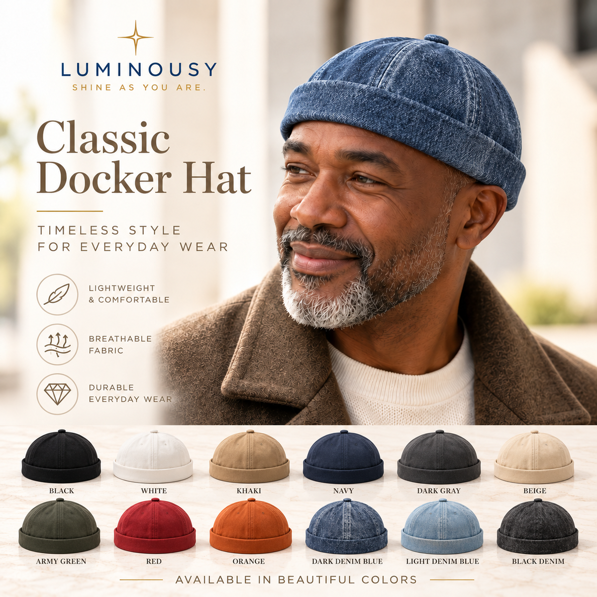 Men's Classic 100% Cotton Docker Cap L59