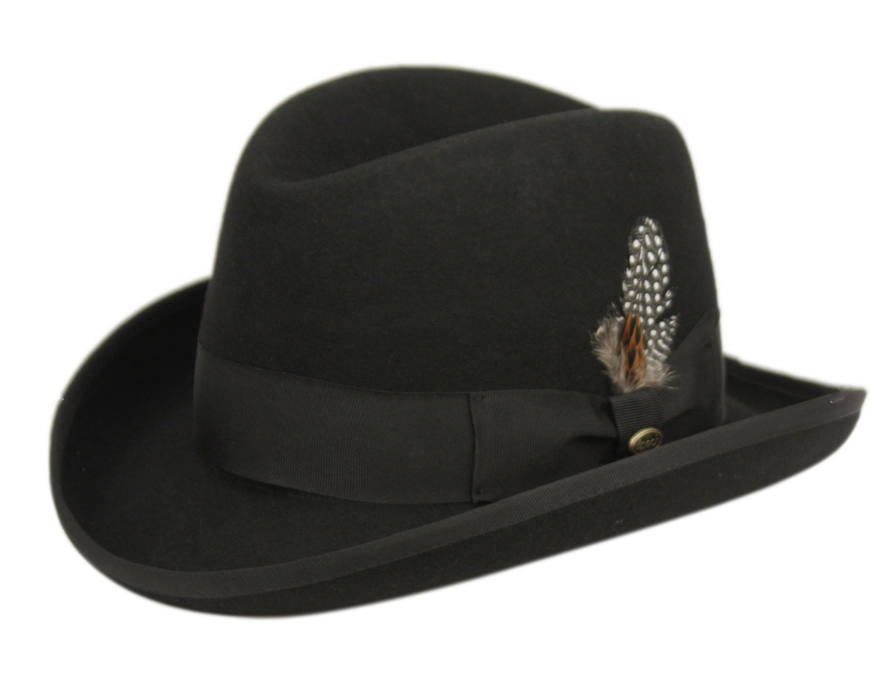Men's Top Hat Godfather Homburg Derby Stiff Wool Felts Hats L31