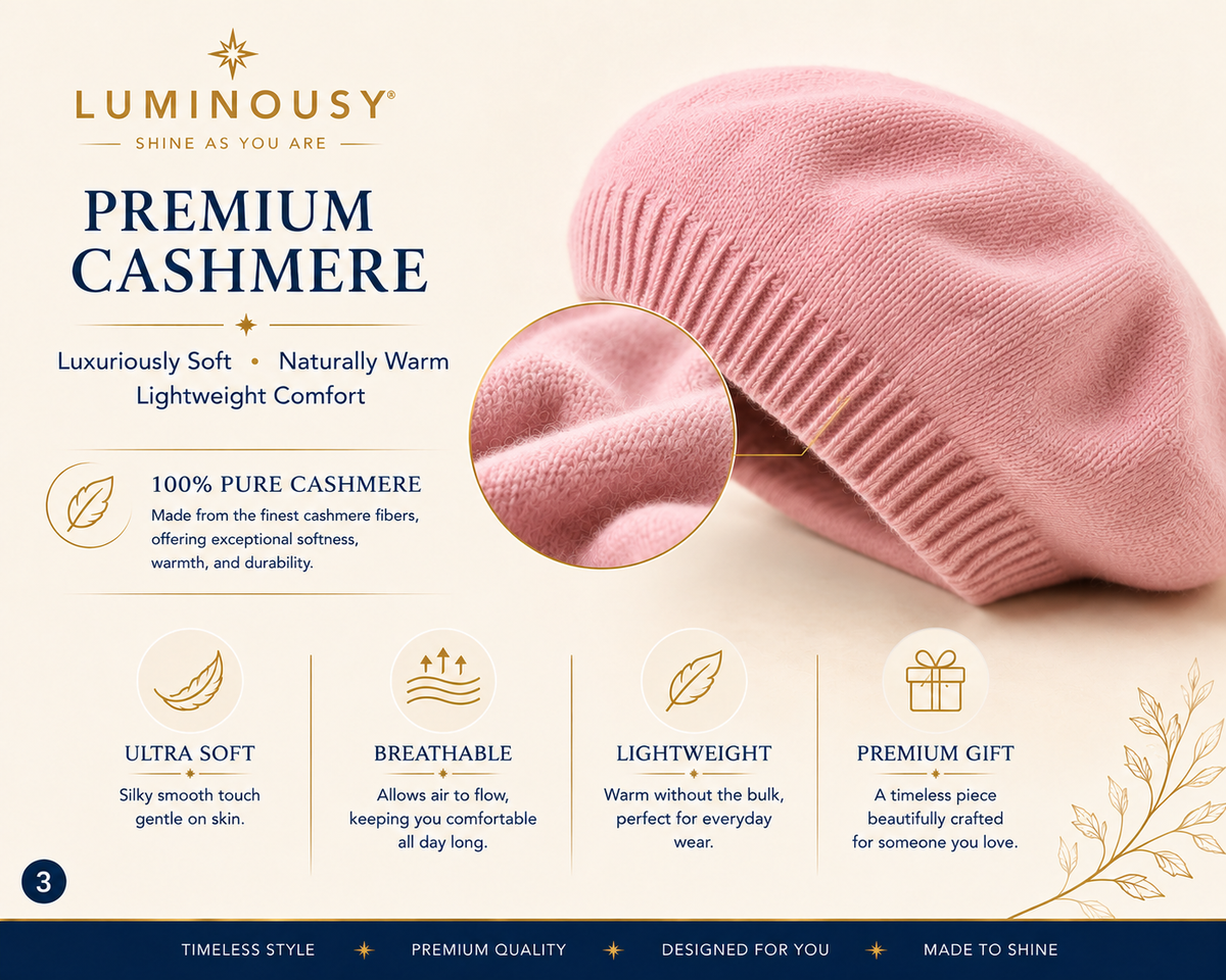 Unisex 100% Cashmere Beret French Style Hat L001
