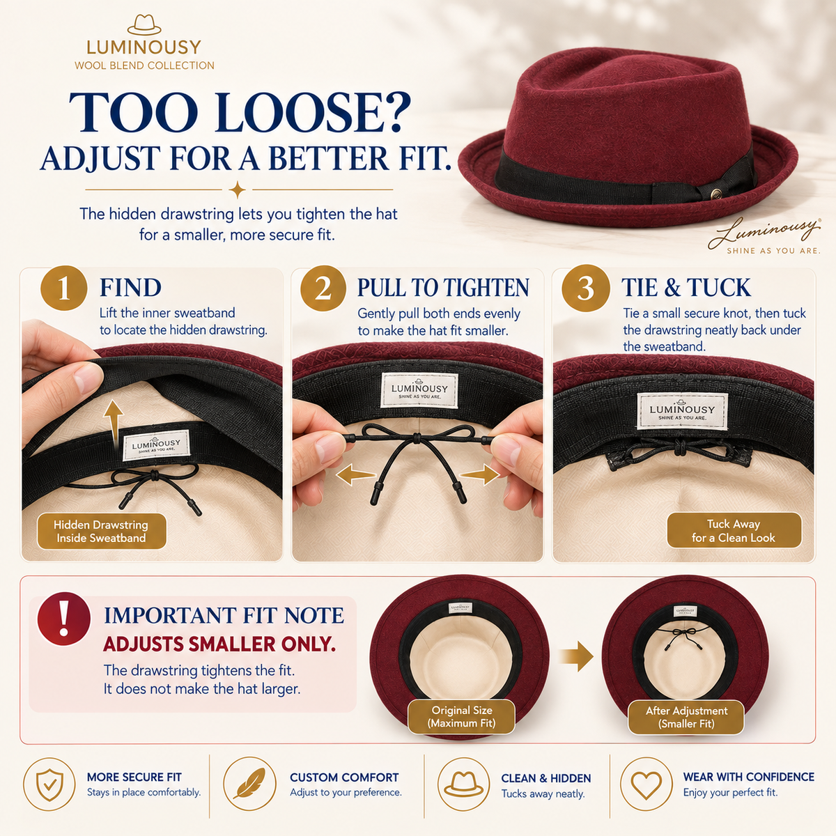 Diamond Shape Men's 100% Wool Felt Brim Fedora L2292