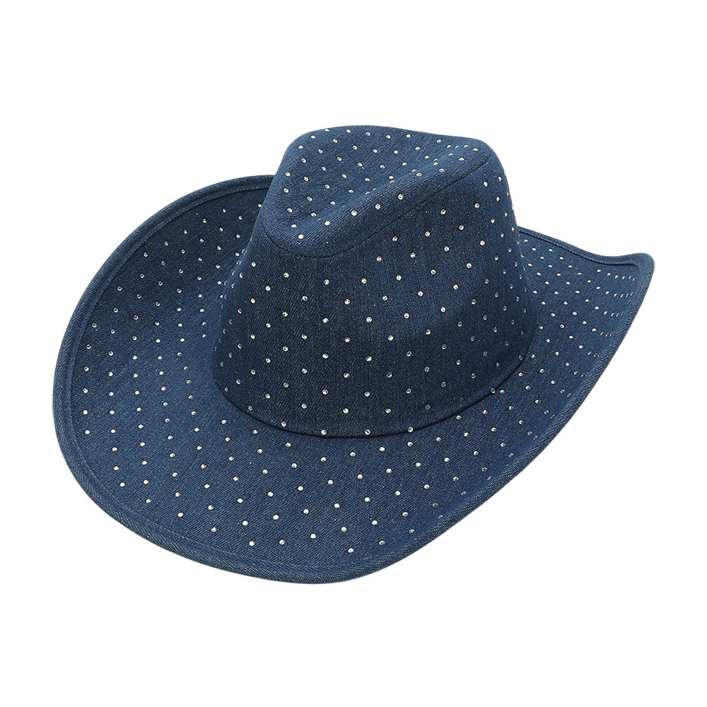 Rhinestone Denim Cowboy Hat