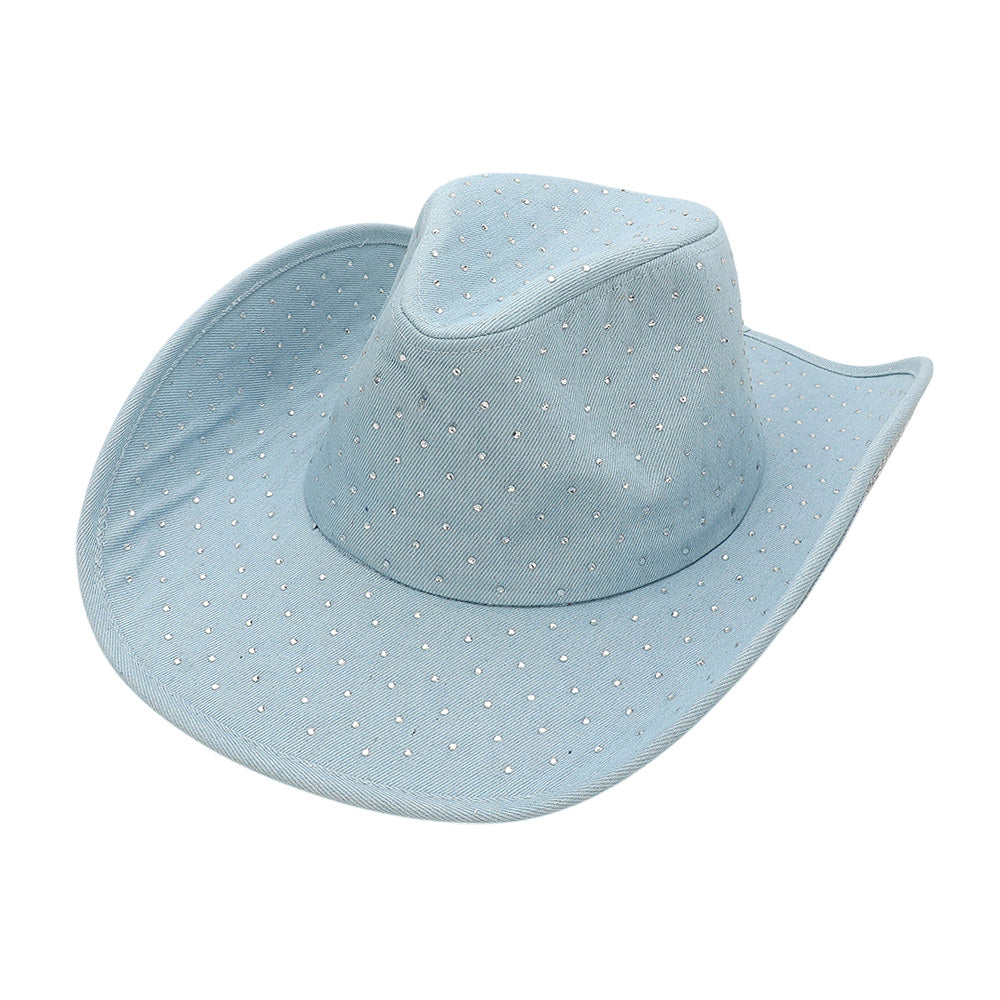 Rhinestone Denim Cowboy Hat