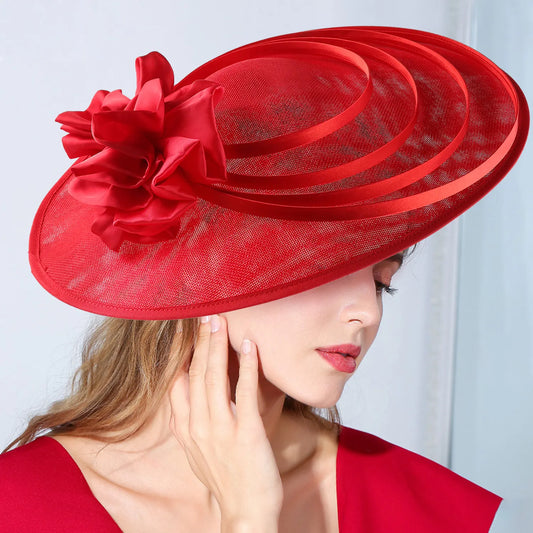 Deluxe Theme Party Flower Fascinator Fashion Church Derby Hats for Women